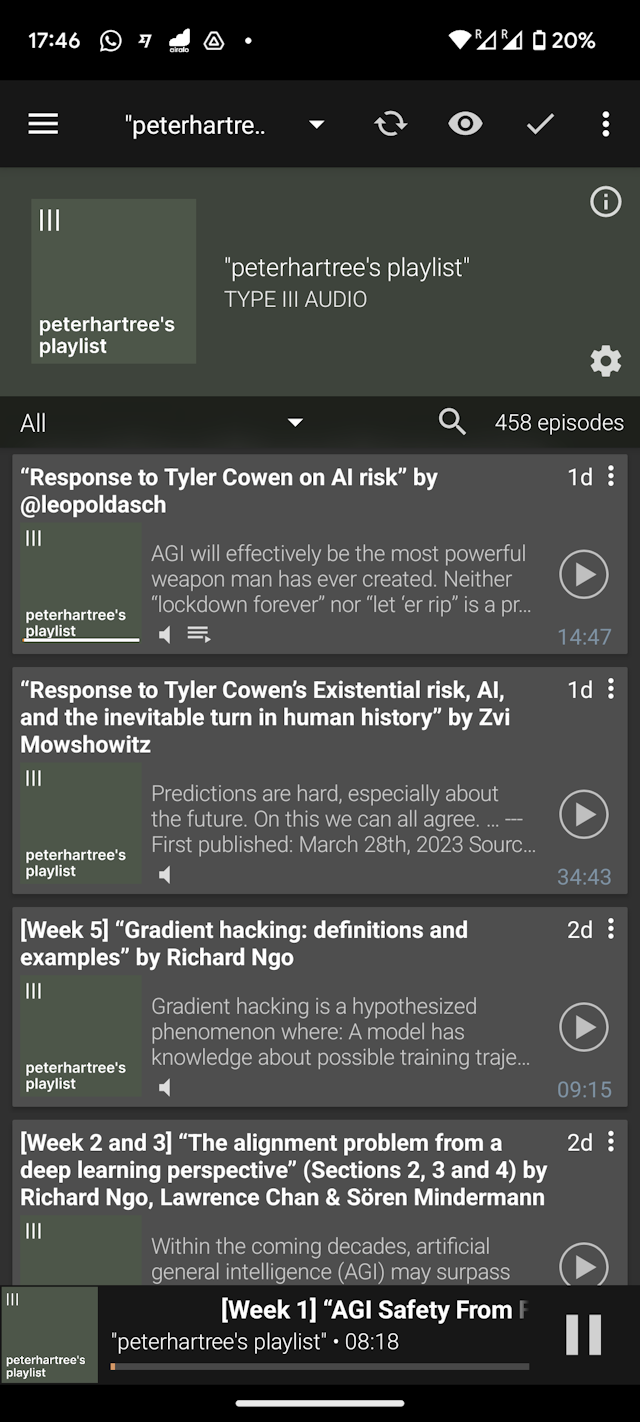 podcast app screenshot